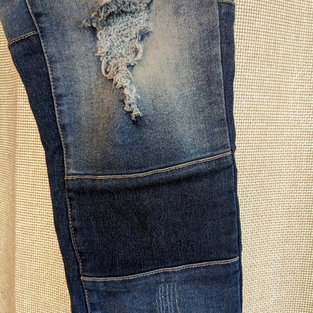 VENUS Patchwork Pattern Jeans, Distressed, 5 Pock… - image 5